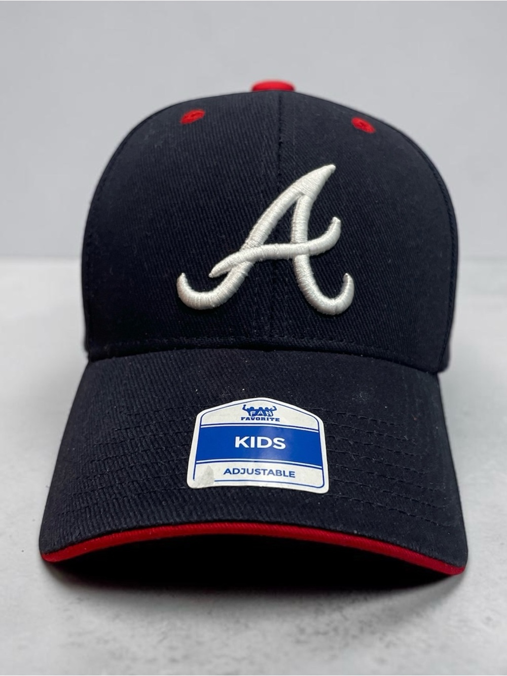 Atlanta Braves Youth Adjustable Baseball Cap with White 'A' Logo